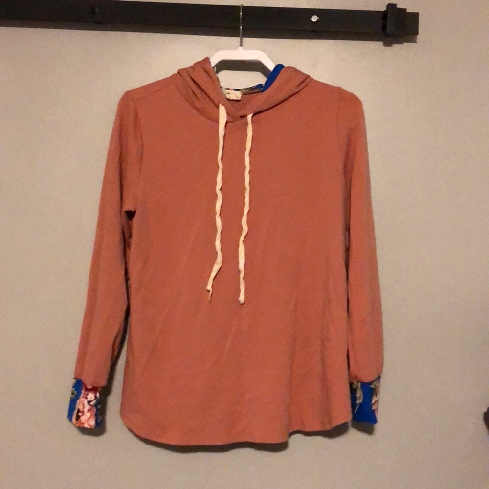 Super cute floral detail hooded sweatshirt